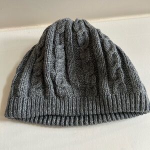 Gray Cable Knit Beanie